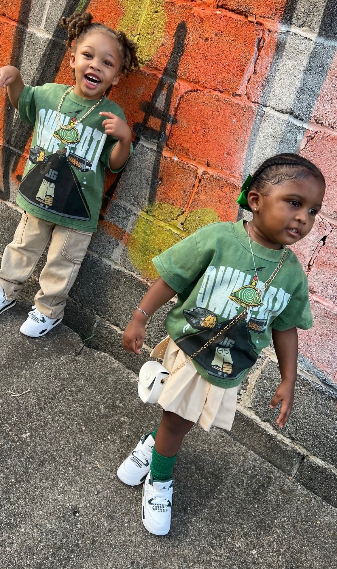 Kids Vintage Green "Own Path" Tee