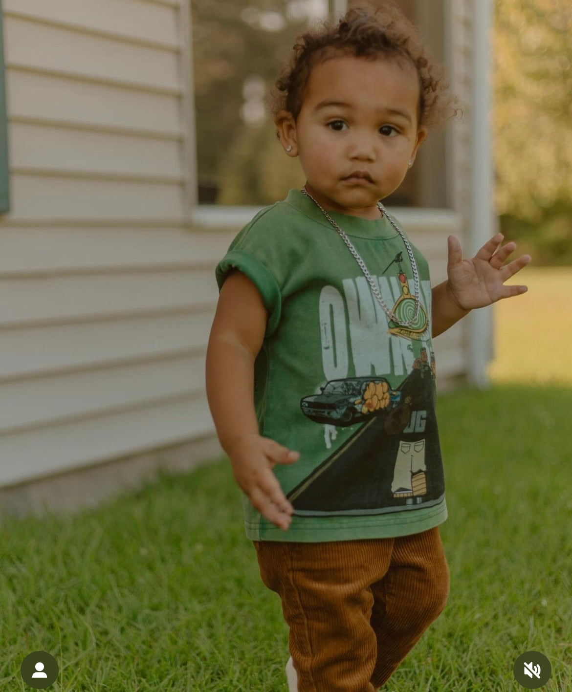 Kids Vintage Green "Own Path" Tee