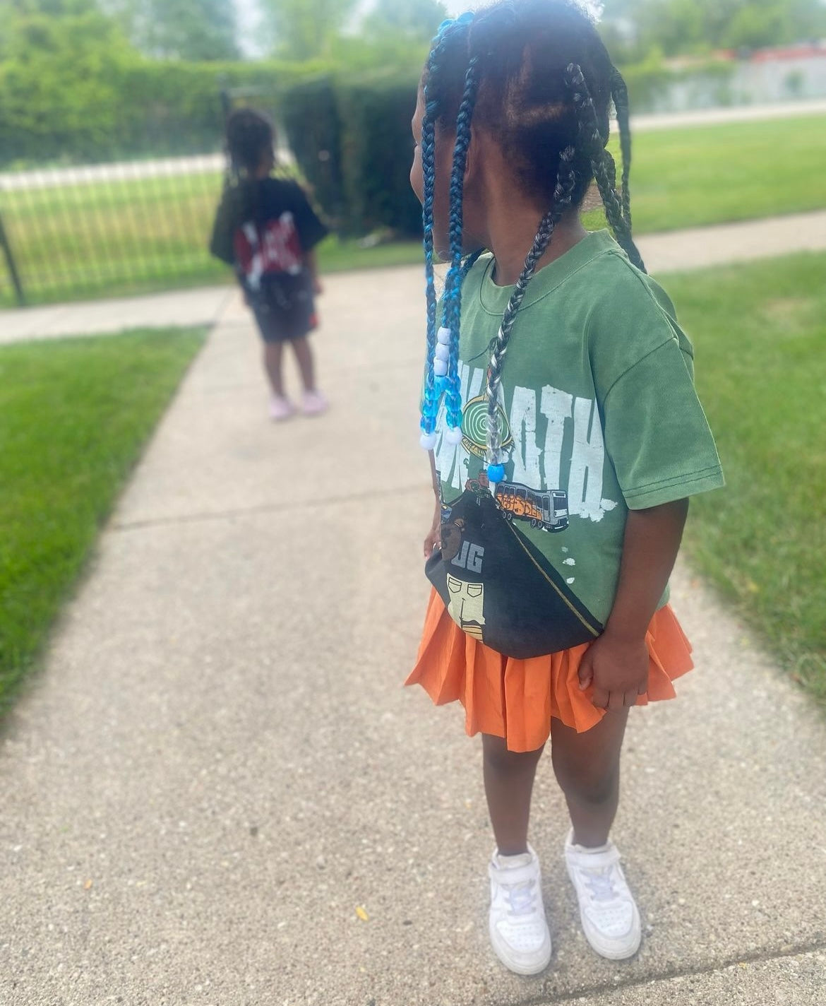 Kids Vintage Green "Own Path" Tee