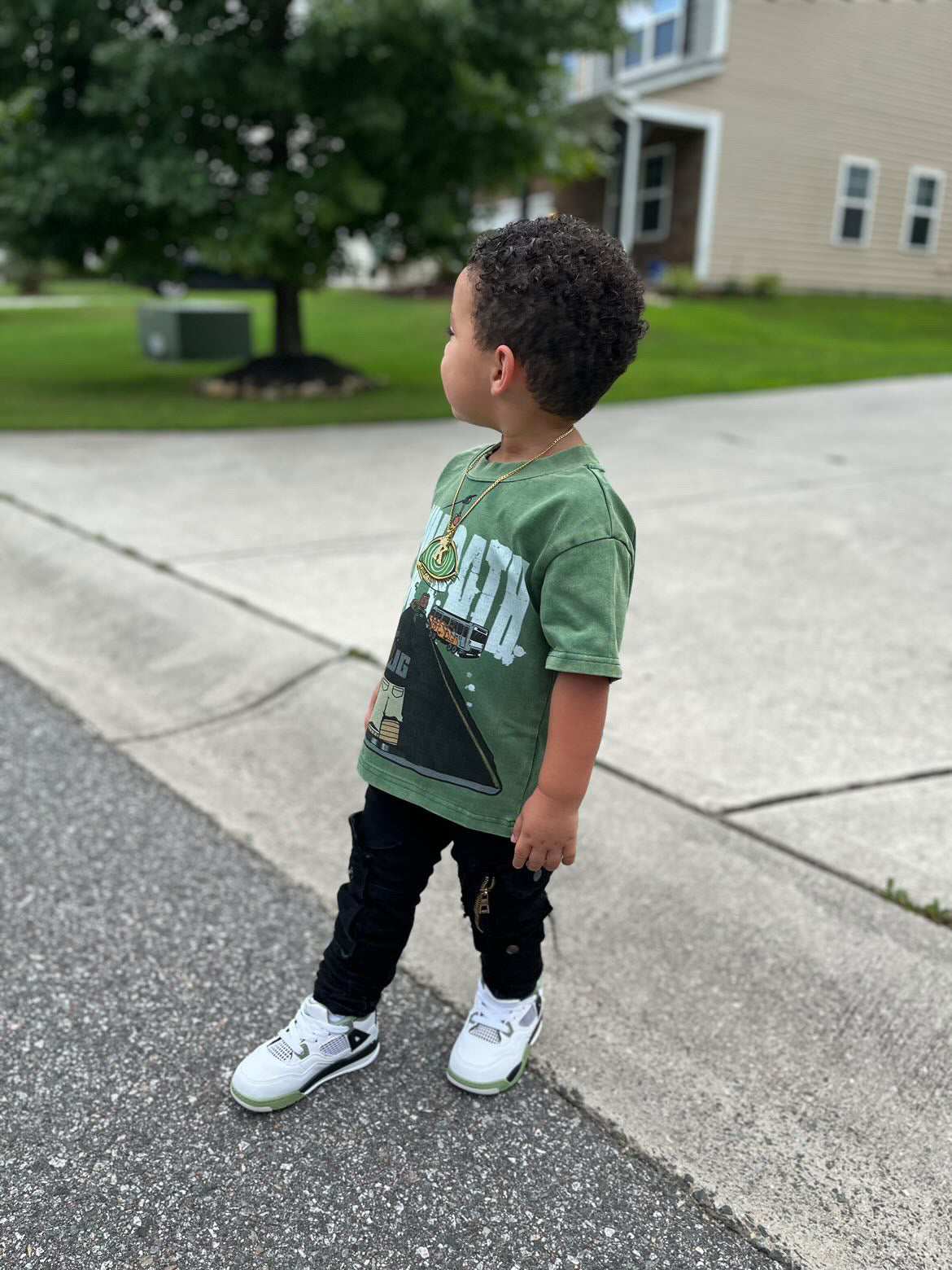 Kids Vintage Green "Own Path" Tee