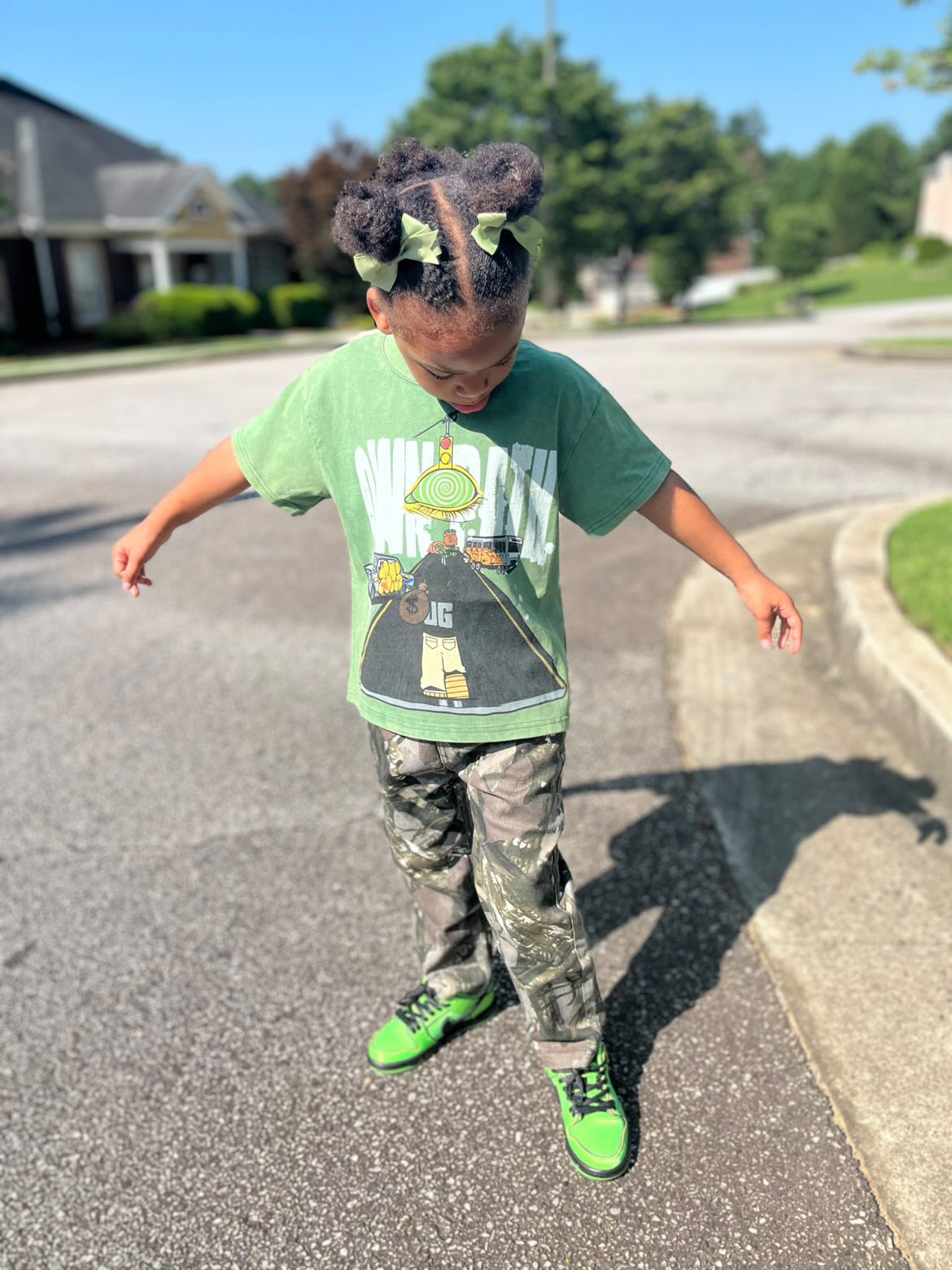 Kids Vintage Green "Own Path" Tee